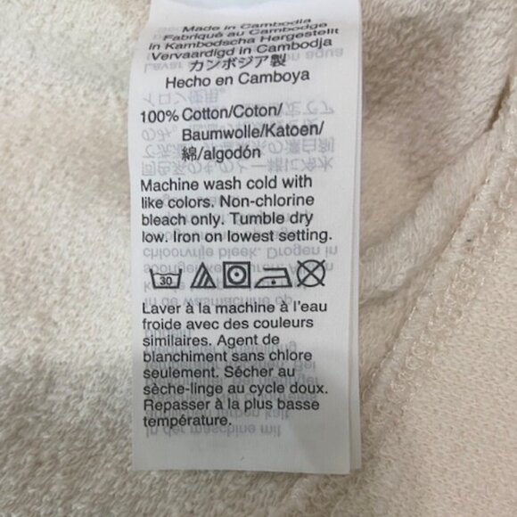 Madewell Cropped Ivory Sweatshirt w/Elbow Patches Size Medium NWOT - Picture 7 of 9